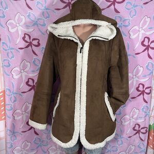 Women's Koolaburra by UGG Hooded Shearling Jacket Size XL Full Zip